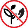 icône cueillette des feuilles interdite