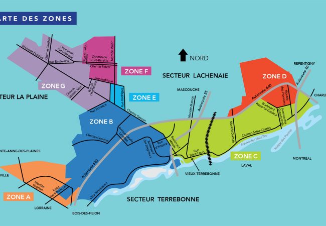 Carte des zones d'arrosage