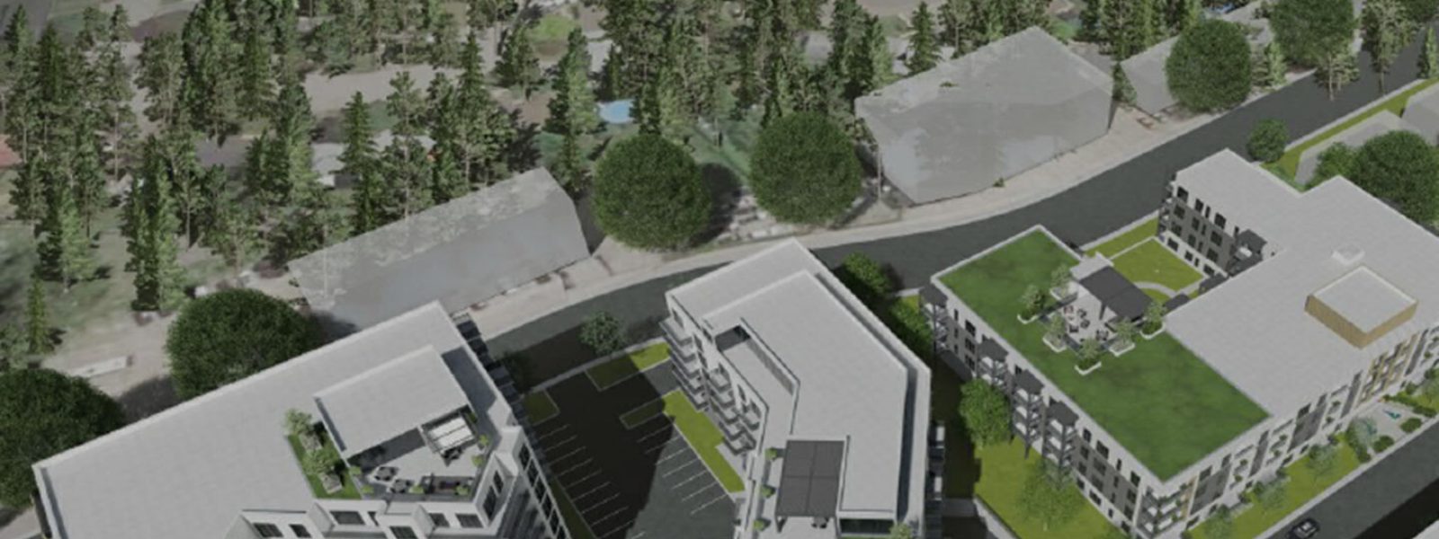 Ville de Terrebonne - Projet Léon Martel - Bannière décorative d'une vue aérienne du projet