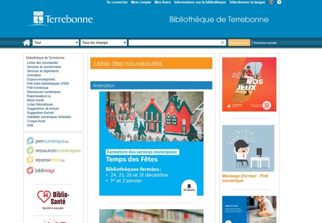 Aller à la page Portail des bibliothèques
